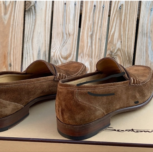 Santoni suede moccasins penny loafers men\'s main image 5